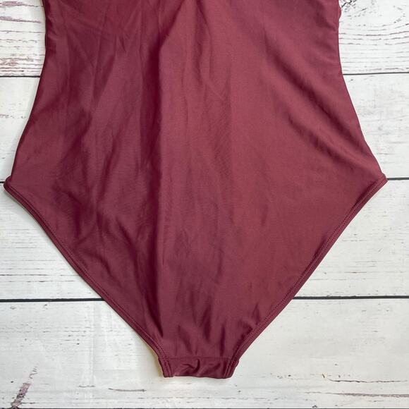 On The Beach burgundy full piece bathing suit - Picture 6 of 12